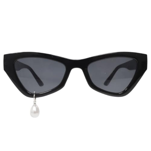 Lunettes de soleil œil de chat haut de gamme ornées de perles élégantes pour femme