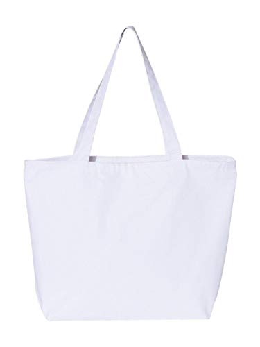 Q-Tees 25L Zippered Tote One Size White3