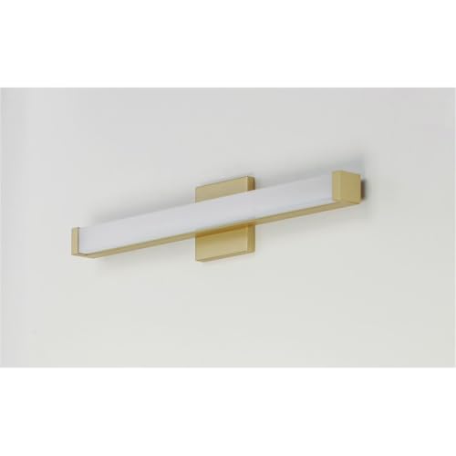 Image of Maxim Lighting Spec Vanity 24 inch 1-Light Bath Vanity Light | Gold Aluminum Finish | White Pmma Acrylic Shade | Contemporary Indoor Light Fixture | Ideal for Bathrooms & Powder Rooms | 52002GLD