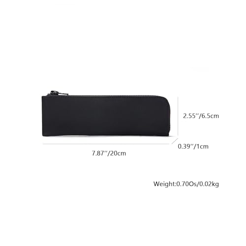Image of Oxford Pencil Case Slim Pencil Pouch Durable Zipper Stationery Bag Small Travel Use(Black /Oxford)