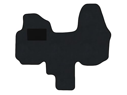 Tapis de Voiture Compatible avec Renault Trafic II Type JL, FL, EL 2-Sitzer (Construction 2001-2014), Dura Graphite | 1 PCE | Contour Bleu foncé