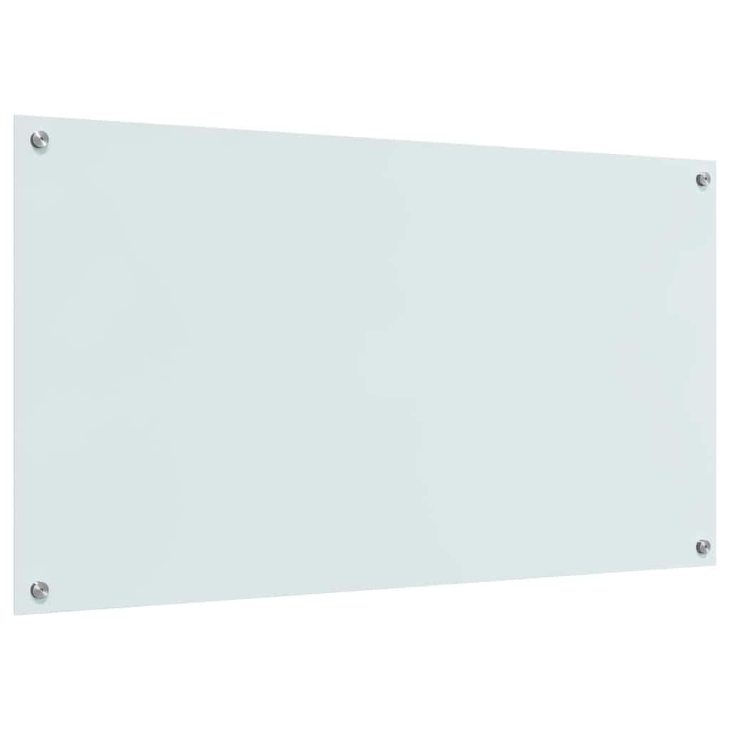 Crédence de Cuisine Lot de 2 Blanc 110x60 cm Verre Trempé pour Mur