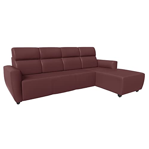 Image of Wakefit Sofa Set | 3 Year Warranty | Sofa 3 Seater, 3 Seater Sofa for Living Room, Wooden Sofa Set, 3 Seater + Right Aligned, Sofa for Living Room - Belize(Romance : Sangria)