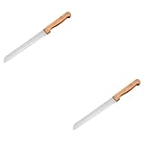 Alipis 2 Stück Brotmesser Kuchenschneider hausgemacht Sägemesser für Kuchen Kuchenmesser für den Heimgebrauch backen Backen Slicer Küchenwerkzeug Rostfreier Stahl Khaki
