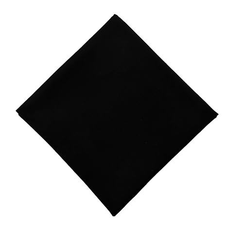 HankieWorld Extra Large Bandanas 27x27 inch Thick Solid Color Cotton Oversized Blank Head Bandannas for Men and Women (Black single)
