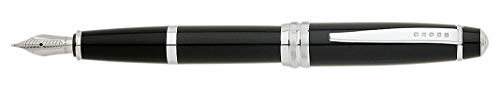 Stylo plume Cross Bailey noir mat avec attributs chromés chic pour calligraphie