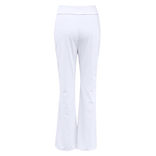 LULER Dames effen hoge taille slanke vrijetijdsbroek elastische mode micro uitlopende broek broek onder dames - Afbeelding 5