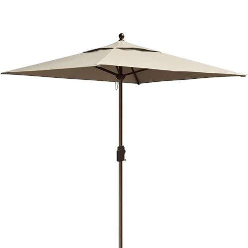EliteShade USA 10-Year-Non-Fading 6x6Ft Square Market Patio Umbrella, UPF 50+ UV Protection Performance Sun Umbrella, Heavy Duty Commercial Grade Outdoor Table Umbrella with Crank, Windproof Vented Top for Garden, Pool, Deck and Outdoor Playsets, Antique Beige by EliteShade - Used condition - Image 5