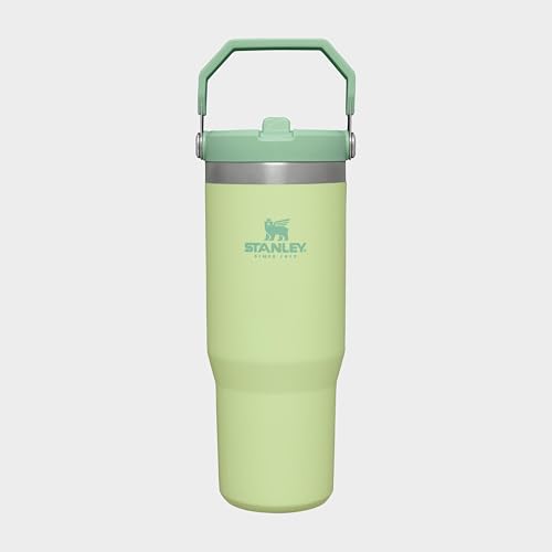 Image of Stanley IceFlow Flip Straw Tumbler with Handle 30 oz | Twist On Lid and Flip Up Straw | Leak Resistant Water Bottle | Insulated Stainless Steel |BPA-Free | Citron