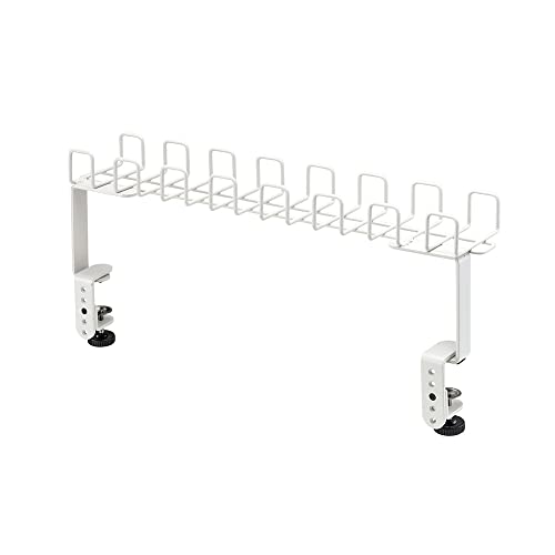 プラス Garage ケーブルトレー デスクトップタイプ 幅63.7cm 配線トレー 机上 ワイヤーケーブルトレー 穴あけ不要 配線整理 ケーブル収納 L YY-DTCTL WH ホワイト 434875