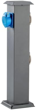 Garten-Steckdosensäule Anthrazit – 4 Steckdosen, IP44, Von LongLife LED