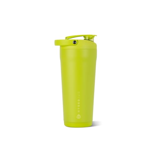 Image of HydroJug 24 oz New Stainless Steel Shaker - Insulated, Leakproof, BPA-Free with Silent Mixing Grate - No Clumps, No Noise - Premium Shaker for Fitness, Sports & Everyday Use, Lemon Lime