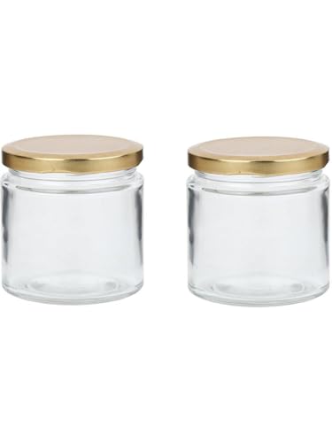 Image of Somil Transparent Glass Storage Jar Set for Kitchen Storage | Food-Grade Containers for Spices, Dry Fruits & Snacks | 100 Ml Each | Pack of 2 | Size 5.5 X 5.5 X 6.8 Cm -AS136