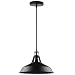 B2ocled Retro Industrial Black Pendant Lighting,Barn Farmhouse Pendant Light E26/E27 Base for Kitchen Island, Metal Aluminum Shade Ceiling Hanging Lights (Black, 12")