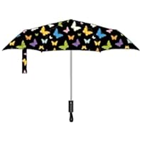 Nollia Windproof Automatic 2 Pack Travel Umbrella, Compact Portable with Reinforced Ribs for Sun & Rain-Butterfly