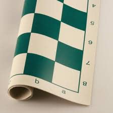 Viswa 17'' x 17'' Tournament Chess Vinyl Foldable Chess Game - for Professional Chess Players - Green(Chess Board only)