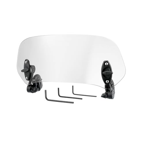 REPAIROCK 28.5cm Motorcycle Windshield Motorcycle Wind Deflector Clear Lens Adjustable Clip Windshield Extension Universal Fit for Most Motorcycle Scooter Auto Replacement Parts