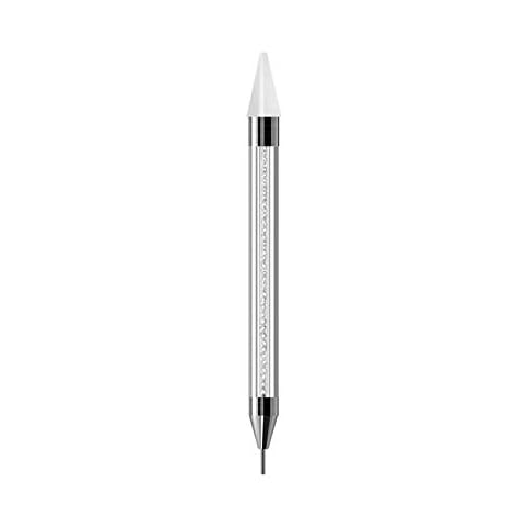 Vivid Nails Dual-Ended Nail Rhinestone Picker Wax Tip Pen Pick Up Applicator Dual Tips Dotting Pen Beads Gems Crystals Stud Manicure Nail Art Tool (White) Cover