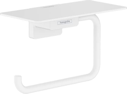 Preisvergleich Produktbild hansgrohe Toilettenpapierhalter AddStoris, Klopapierhalter mit Ablage, Mattweiß