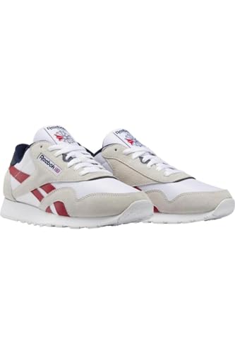 Reebok Men's Classic Nylon Trainers, Ftwwht Flasrd Vecnav, 8 Men