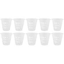ANGGREK Hydroponic Basket, 10pcs Hydroponic Net Pots Plastic Hydroponic Basket Cup Plant Cups Pots for Garden Balcony Planting White