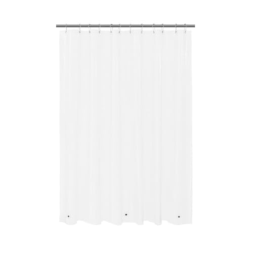 Image of Mrs Awesome Clear Shower Curtain Liner with 3 Magnets, 72x75 Premium Flexible Sturdy Plastic Shower Curtain for Bathroom Lightweight, Waterproof, Clear