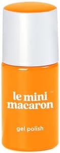le mini macaron One Step Gel Nail Polish with 3-in-1 Base Coat Color and Top Coat all in one Bottle. Glossy Brilliant Shine Chip Free Salon-Quality | Long Lasting | Quick Drying | Soak Off (Mango)