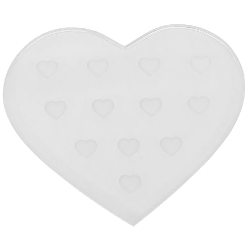IMIKEYA Palette en Verre de Cœur Transparente Support Porte-Colle pour Extension de Cils Coussin D’Extension de Cils 12 Trous Outil Professionnel pour Maquillage et Pose D’Extensions