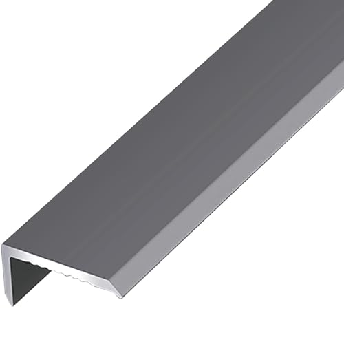 Raouoae Profilés d'angle en Aluminium pour Sols Et Marches 90 Cm* 3 Pièces Profilé De Sécurité pour Escalier Bordure De Nez De Marche Protection Bord De Marche Antidérapant(Gray)
