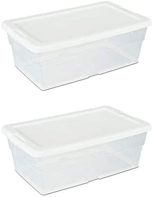 Sterilite Storage Box 13.5 X 8.3 X 4.8, 6 Qt. Clear - Pack of 2