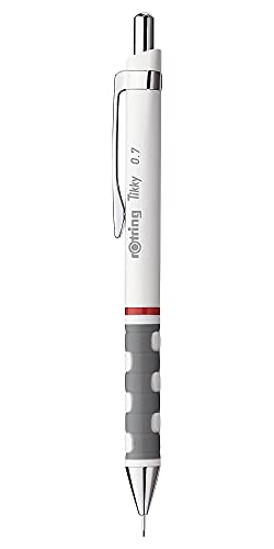 Image of Rotring 0.7mm Mechanical Clutch Lead Pencil | Tikky | for Smooth Writing Drafting Drawing | White Barrel | Stationery