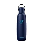 sodastream Fizz & Go Stainless Steel, 0.9L Double Insulated Carbonated Drinks Bottle, Keeps Hot or Cold For 12hrs, Compatible with Sparkling Water Machine, Fizzy Water Bottle, Blueberry
