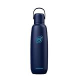 sodastream Fizz & Go Edelstahl, 0,9 L doppelwandige, isolierte Sprudelgetränkeflasche, hält Getränke bis zu 12 Stunden heiß oder kalt, kompatibel mit Wassersprudler, Sprudelwasserflasche, Blueberry