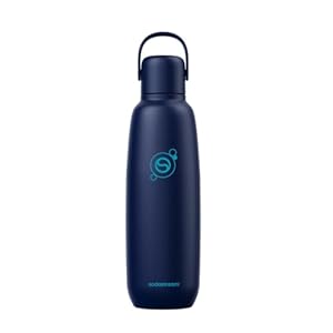 sodastream 0, 9L Fizz&go COOL Edelstahlflasche - Kompatibel mit DUO, E-DUO, TERRA, ENSO, ART, GAIA Wassersprudler, doppelwandige isoliert, hält bis zu 12H warm & kalt, Farbe: Blueberry, 1er-Pack