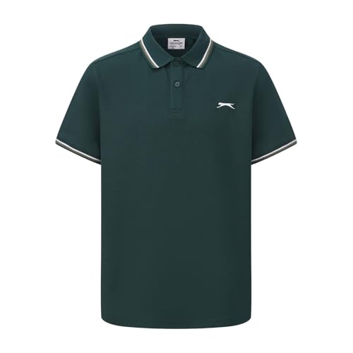 Image of Slazenger Mens Tipped Polo Shirt Short Sleeve Lifestyle Light Green XXL