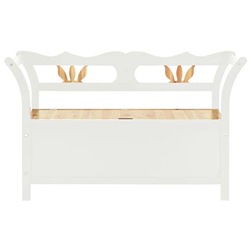 Banc en bois de sapin massif avec dossier 107 cm et rangement - 4
