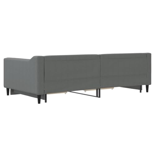 vidaXL Sofá Cama Nido con cajones Tela Gris Oscuro 100x200 cm - imagen 6