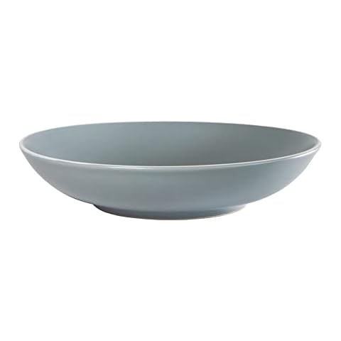Prodbuy Set of 2 x 700ml Grey Pasta Spaghetti Serving Stoneware Dishes Dinner Bowls Plates Cover
