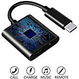 USB C to 3.5mm Audio Adapter,Anskp 2 in 1 USB Type C to 3.5mm Headphone Jack Audio Adapter Support HTC,Google Pixel 3/3XL/2/2 XL,Huawei and More,Support Phone Call + Volume Control