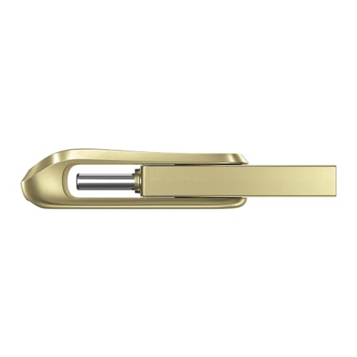 Image of SanDisk Mobile Pen Drive Luxe 64GB, USB Type A & USB C Connector, Up to 400MB /s R, Gold