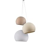 La Case de Cousin Paul - Suspension Luminaire - Collection 3 Coupoles - Abat-Jour Fait Main - Coloris Blanc