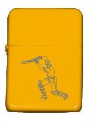 Star YELLOW CRICKET 15 PERSONALISED ENGRAVED PETROL LIGHTER ENGRAVED FREE OF CHARGE