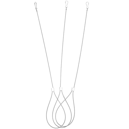 VILLCASE 3-Teiliger Silberner Torriegel-Seilzug Toröffner Aus Edelstahl Mit Seilzug 12 Zoll Länge Verstellbar Und Ausziehbar Ideal Für Metall-Holzzäune Garten- Und Hinterhoftüren