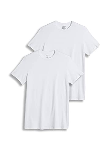 Jockey Men's Undershirt Slim Fit Cotton Stretch Crew Neck T-Shirt - 2 Pack, White, S