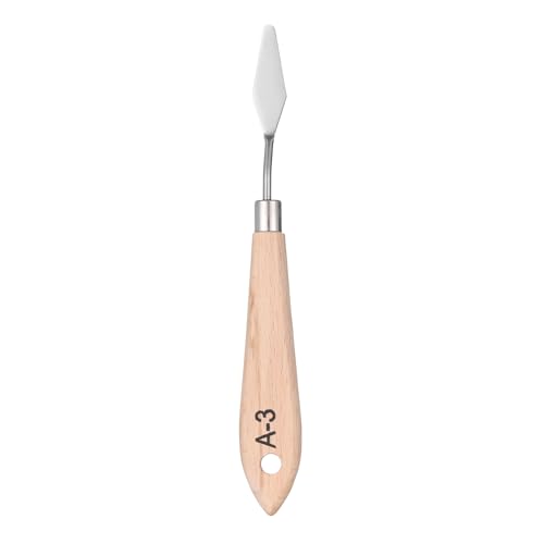 QUARKZMAN Coltello a Paletta per Pittura 6,69 Lama in Acciaio Inox Spatola Coltello per Palette con Design Foro Manico in Legno di Faggio per Olio Acrilico Tavolozza Colori