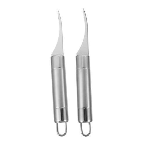 KOCKSHION Set 2 Strumenti per Pulizia Gamberetti in Acciaio Inossidabile Sbucciatore Leggero e Portatile Design Ergonomico per Rimozione Facile delle Lenzuola dei Gamberetti