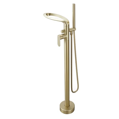 Système de Douche Or Brossé : Mitigeur Cascade Élégant et Pivotant
