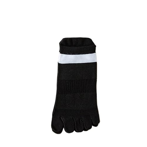 Calcetines 5 dedos 5 pares deporte dedo tobillo calcetines hombre algodón masaje pies fitness invisible dedo calcetines, 5 pares negros, 39