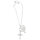 Collar moderno con símbolo de crucifijo y nota de amor, accesorio de cadena de acero inoxidable, perfecto para el uso diario, collar de acero inoxidable