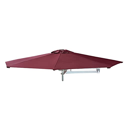 LBONG Wall Mounted Umbrella, Patio Parasol Wall Umbrella with Adjustable Pole Sun Canopy Umbrella Outdoor Garden Patio Sunshade (2.5m(8.2ft),Burgundy)